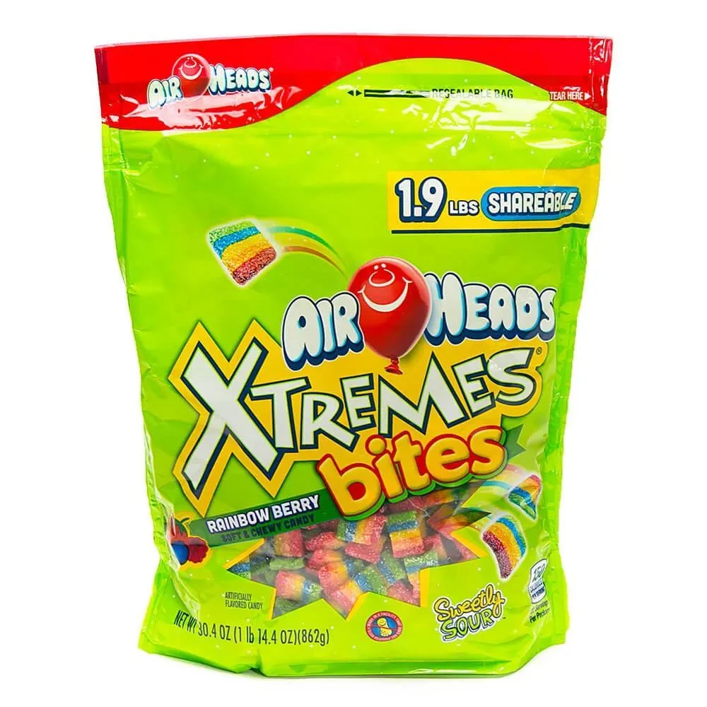 AirHeads Xtremes Bites Mini Sour Candy Belts - Rainbow Berry: 30-Ounce Bag 3 AirHeads Xtremes Bites Mini Sour Candy Belts - Rainbow Berry: 30-Ounce Bag