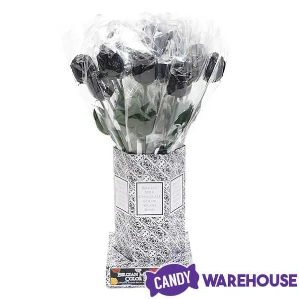 Albert's Foiled Milk Chocolate Roses - Black: 20-Piece Bouquet 6 Albert's Foiled Milk Chocolate Roses - Black: 20-Piece Bouquet - Image 4