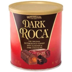 Almond Dark Roca Buttercrunch Toffee Candy: 10-Ounce Tin -Candy World Shop almond dark roca buttercrunch toffee candy 10 ounce tin candy warehouse 5
