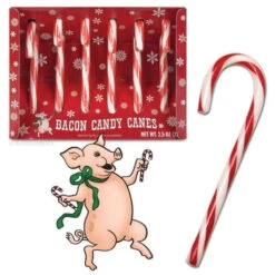 Archie McPhee Bacon Candy Canes: 6-Piece Box -Candy World Shop archie mcphee bacon candy canes 6 piece box candy warehouse 3