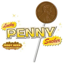 Archie McPhee Lucky Penny Lollipops: 2-Piece Set -Candy World Shop archie mcphee lucky penny lollipops 2 piece set candy warehouse 3