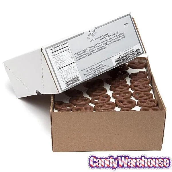 Asher's Milk Chocolate Covered Mini Pretzels: 4LB Box 3 Asher's Milk Chocolate Covered Mini Pretzels: 4LB Box - Image 2