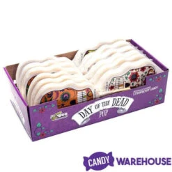 Bee International Day Of The Dead Skull Pops: 12-Piece Display -Candy World Shop bee international day of the dead skull pops 12 piece display candy warehouse 3