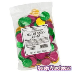 Bee International Mardi Gras Bubble Gum Coins: 100-Piece Bag -Candy World Shop bee international mardi gras bubble gum coins 100 piece bag candy warehouse 5 1b46c966 980e 4c6f 8e57 81fd0e01410e