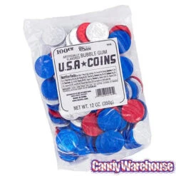 Bee International Patriotic USA Bubble Gum Coins: 100-Piece Bag -Candy World Shop bee international patriotic usa bubble gum coins 100 piece bag candy warehouse 4 7f9d03cf d3d2 4d0b 9e86 10103555666f