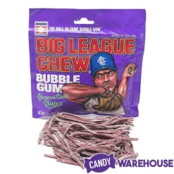 Big League Chew Bubble Gum Packs - Grape: 12-Piece Box -Candy World Shop big league chew bubble gum packs grape 12 piece box candy warehouse 4