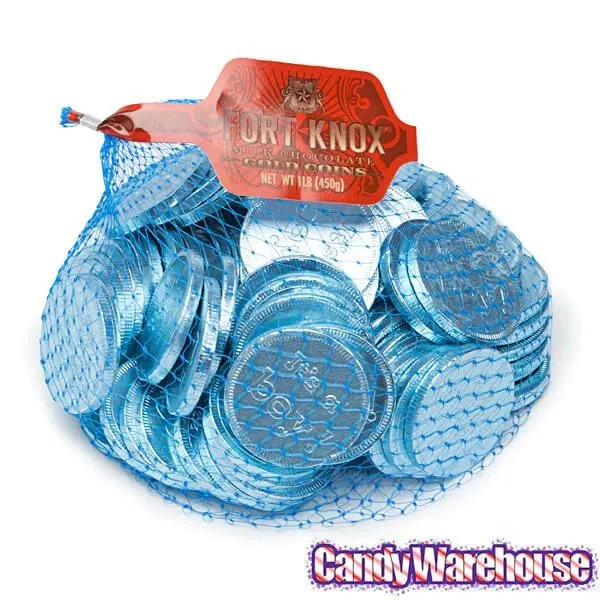 Blue Foiled Baby Boy Milk Chocolate Coins: 1LB Bag 5 Blue Foiled Baby Boy Milk Chocolate Coins: 1LB Bag - Image 3