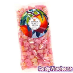 Butterfields Buds Hard Candy - Peach: 1LB Bag -Candy World Shop butterfields buds hard candy peach 1lb bag candy warehouse 3