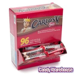 Carlos V Mini Milk Chocolate Bars: 96-Piece Box -Candy World Shop carlos v mini milk chocolate bars 96 piece box candy warehouse 4