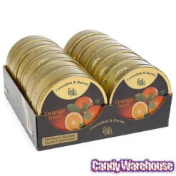 Cavendish & Harvey Hard Candy Drops Tins - Orange: 12-Piece Box -Candy World Shop cavendish and harvey hard candy drops tins orange 12 piece box candy warehouse 3