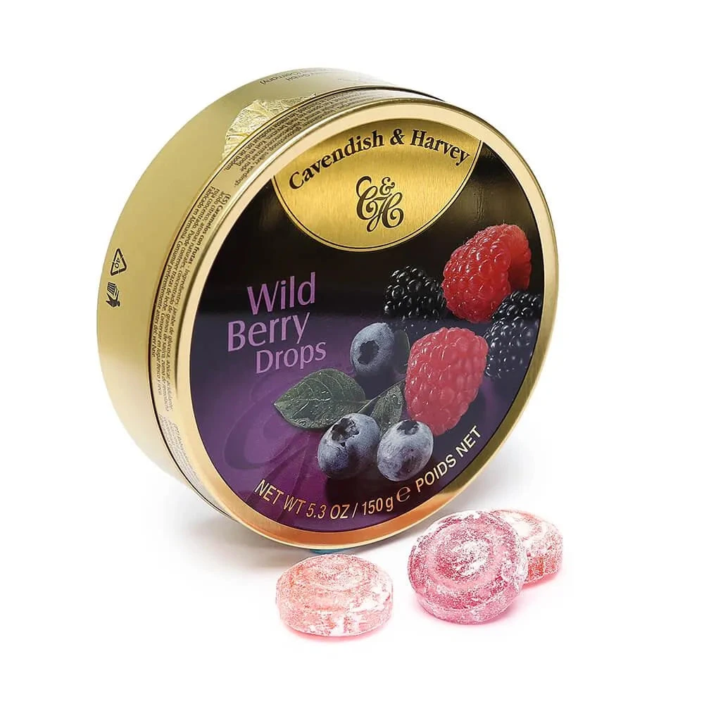 Cavendish & Harvey Hard Candy Drops Tins - Wild Berry: 12-Piece Box 3 Cavendish & Harvey Hard Candy Drops Tins - Wild Berry: 12-Piece Box