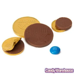 Chanukah Gelt Milk Chocolate Gold Coins In Mesh Bags: 18-Piece Box 11 Chanukah Gelt Milk Chocolate Gold Coins In Mesh Bags: 18-Piece Box -Candy World Shop chanukah gelt milk chocolate gold coins in mesh bags 18 piece box candy warehouse 5