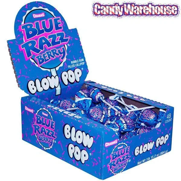 Charms Blow Pops - Blue Razzberry: 48-Piece Box 4 Charms Blow Pops - Blue Razzberry: 48-Piece Box - Image 2