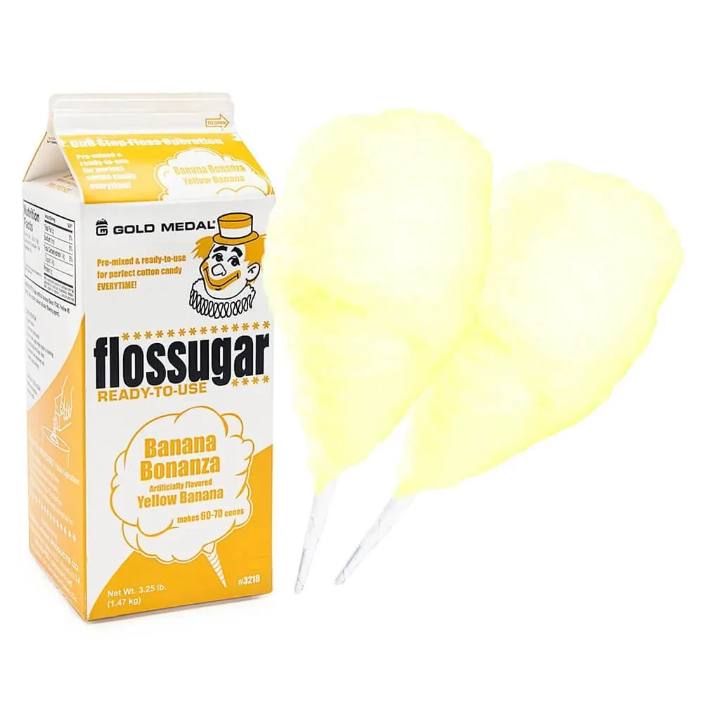Cotton Candy Floss Sugar - Banana: Half Gallon Carton 3 Cotton Candy Floss Sugar - Banana: Half Gallon Carton