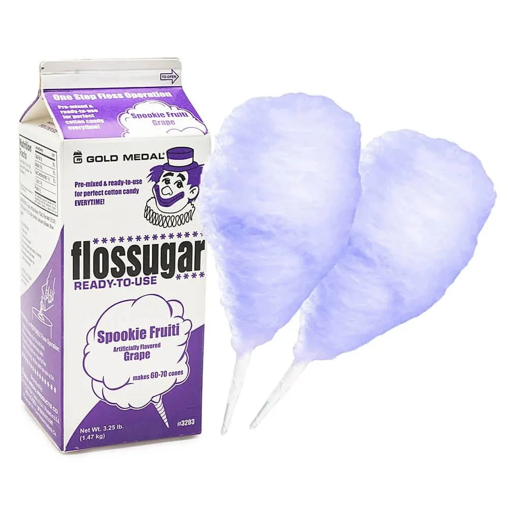 Cotton Candy Floss Sugar - Grape: Half Gallon Carton 3 Cotton Candy Floss Sugar - Grape: Half Gallon Carton