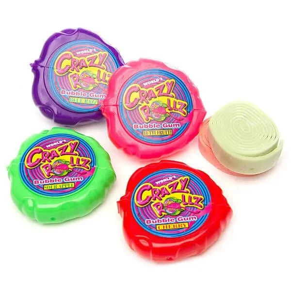 Crazy Rollz Bubble Gum Rolls: 24-Piece Box 3 Crazy Rollz Bubble Gum Rolls: 24-Piece Box