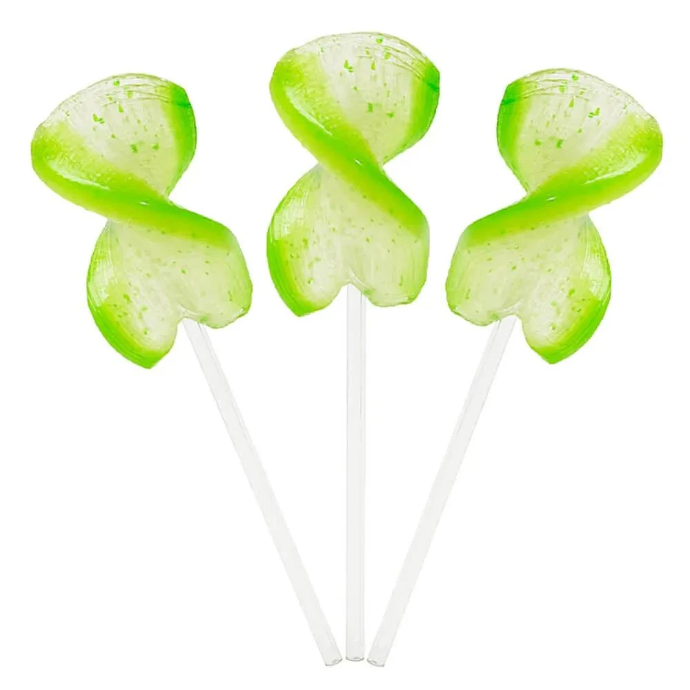 CurlyCutes Petite Crystal Ribbon Pops - Green Lime: 20-Piece Jar 3 CurlyCutes Petite Crystal Ribbon Pops - Green Lime: 20-Piece Jar