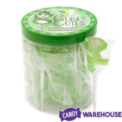 CurlyCutes Petite Crystal Ribbon Pops - Green Lime: 20-Piece Jar 10 CurlyCutes Petite Crystal Ribbon Pops - Green Lime: 20-Piece Jar -Candy World Shop curlycutes petite crystal ribbon pops green lime 20 piece jar candy warehouse 4