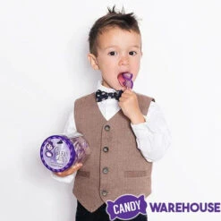 CurlyCutes Petite Crystal Ribbon Pops - Purple Grape: 20-Piece Jar -Candy World Shop curlycutes petite crystal ribbon pops purple grape 20 piece jar candy warehouse 4