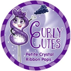 CurlyCutes Petite Crystal Ribbon Pops - Purple Grape: 20-Piece Jar -Candy World Shop curlycutes petite crystal ribbon pops purple grape 20 piece jar candy warehouse 7