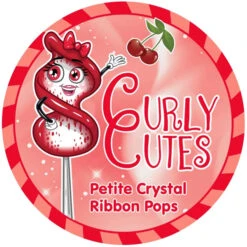CurlyCutes Petite Crystal Ribbon Pops - Red Cherry: 20-Piece Jar -Candy World Shop curlycutes petite crystal ribbon pops red cherry 20 piece jar candy warehouse 5