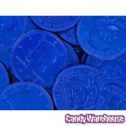 Dark Blue Foiled Milk Chocolate Coins: 1LB Bag -Candy World Shop dark blue foiled milk chocolate coins 1lb bag candy warehouse 5