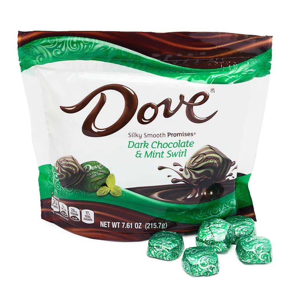 Dove Mint And Dark Chocolate Swirl Squares: 28-Piece Bag 3 Dove Mint And Dark Chocolate Swirl Squares: 28-Piece Bag