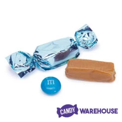 Foiled Caramel Candy - Light Blue: 180-Piece Bag 10 Foiled Caramel Candy - Light Blue: 180-Piece Bag -Candy World Shop foiled caramel candy light blue 180 piece bag candy warehouse 4