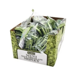 Foiled Milk Chocolate Money Mini Bars In Mesh Bags: 18-Piece Box -Candy World Shop foiled milk chocolate money mini bars in mesh bags 18 piece box candy warehouse 3