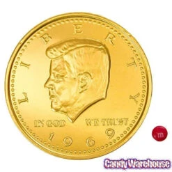 Fort Knox Gold Foiled Milk Chocolate 5-Inch Medallions: 12-Piece Box 12 Fort Knox Gold Foiled Milk Chocolate 5-Inch Medallions: 12-Piece Box -Candy World Shop fort knox gold foiled milk chocolate 5 inch medallions 12 piece box candy warehouse 5