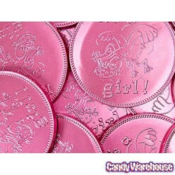 Fort Knox It's A Girl Foiled Milk Chocolate 4-Inch Medallions: 20-Piece Box -Candy World Shop fort knox it s a girl foiled milk chocolate 4 inch medallions 20 piece box candy warehouse 4