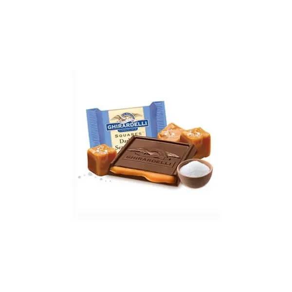 Ghirardelli Dark Chocolate Squares With Sea Salt Caramel Filling 5-Ounce Bags: 6-Piece Box 4 Ghirardelli Dark Chocolate Squares With Sea Salt Caramel Filling 5-Ounce Bags: 6-Piece Box - Image 2
