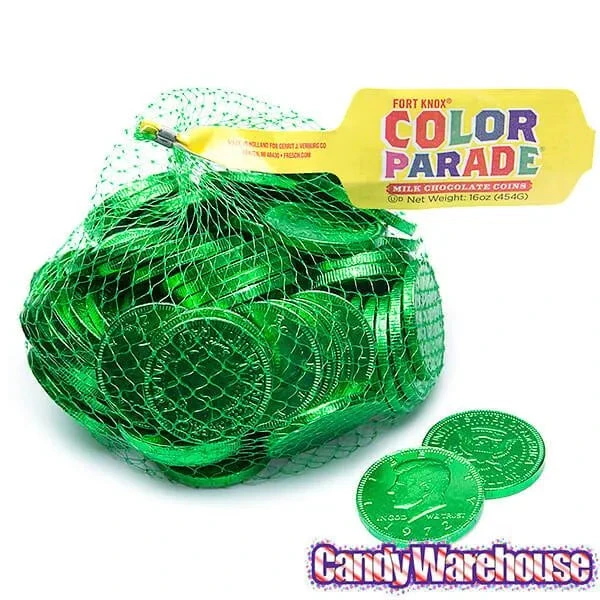 Green Foiled Milk Chocolate Coins: 1LB Bag 7 Green Foiled Milk Chocolate Coins: 1LB Bag - Image 5