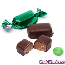 Green Wrapped Mint Dark Chocolate Meltaways: 1LB Bag -Candy World Shop green wrapped mint dark chocolate meltaways 1lb bag candy warehouse 3