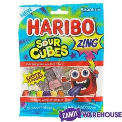 Haribo Zing Sour Cubes Gummy Candy: 3LB Box -Candy World Shop haribo zing sour cubes gummy candy 3lb box candy warehouse 5