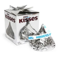 Hershey's Kisses Silver Foiled Big Milk Chocolate Candy: 7-Ounce Gift Box