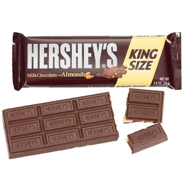 Hershey's Milk Chocolate With Almonds King Size Candy Bars: 18-Piece Box 3 Hershey's Milk Chocolate With Almonds King Size Candy Bars: 18-Piece Box