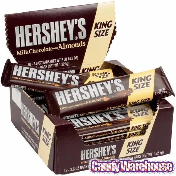 Hershey's Milk Chocolate With Almonds King Size Candy Bars: 18-Piece Box 4 Hershey's Milk Chocolate With Almonds King Size Candy Bars: 18-Piece Box - Image 2