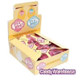 It's A Girl Foiled Chocolate Coins In Mesh Bags: 18-Piece Box -Candy World Shop it s a girl foiled chocolate coins in mesh bags 18 piece box candy warehouse 3