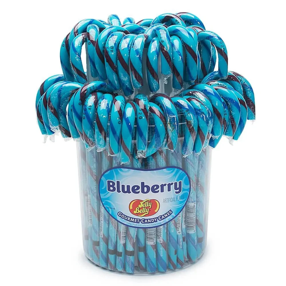Jelly Belly Candy Canes - Blueberry: 80-Piece Bucket 3 Jelly Belly Candy Canes - Blueberry: 80-Piece Bucket