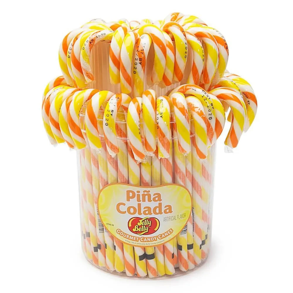 Jelly Belly Candy Canes - Pina Colada: 80-Piece Bucket 3 Jelly Belly Candy Canes - Pina Colada: 80-Piece Bucket