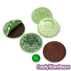 Kiwi Green Foiled Milk Chocolate Coins: 1LB Bag -Candy World Shop kiwi green foiled milk chocolate coins 1lb bag candy warehouse 3