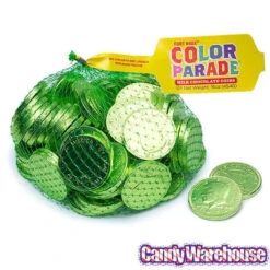 Kiwi Green Foiled Milk Chocolate Coins: 1LB Bag -Candy World Shop kiwi green foiled milk chocolate coins 1lb bag candy warehouse 5