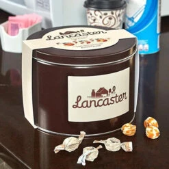 Lancaster Soft Cremes - Caramel, Vanilla, And Butterscotch - Caramel Candy: 2.5LB Gift Tin -Candy World Shop lancaster soft cremes caramel vanilla and butterscotch caramel candy 2 5lb gift tin candy warehouse 3