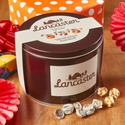 Lancaster Soft Cremes - Caramel, Vanilla, And Butterscotch - Caramel Candy: 2.5LB Gift Tin -Candy World Shop lancaster soft cremes caramel vanilla and butterscotch caramel candy 2 5lb gift tin candy warehouse 4