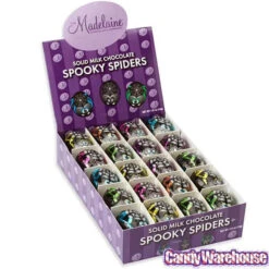 Madelaine Foiled Milk Chocolate Spooky Spiders: 60-Piece Display -Candy World Shop madelaine foiled milk chocolate spooky spiders 60 piece display candy warehouse 3