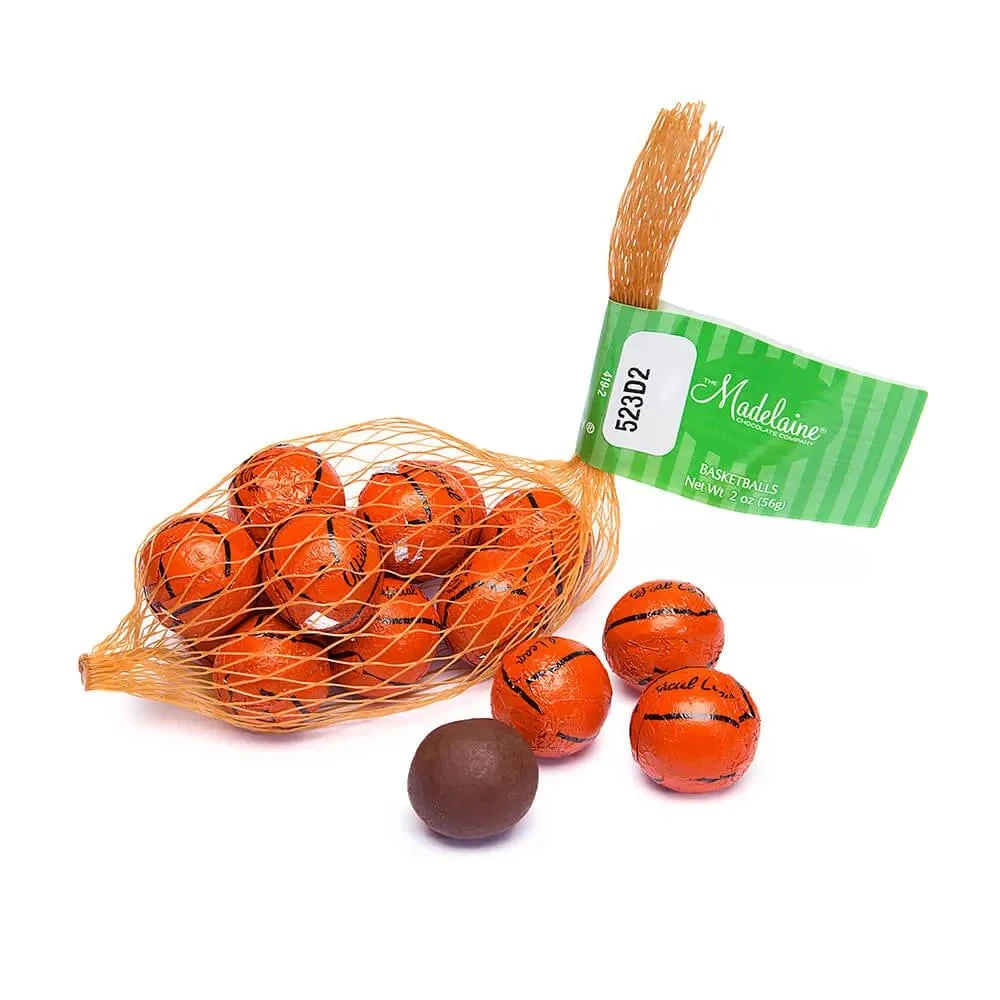 Madelaine Foiled Milk Chocolate Sports Balls 2-Ounce Mesh Bags - Basketball: 24-Piece Tub 3 Madelaine Foiled Milk Chocolate Sports Balls 2-Ounce Mesh Bags - Basketball: 24-Piece Tub