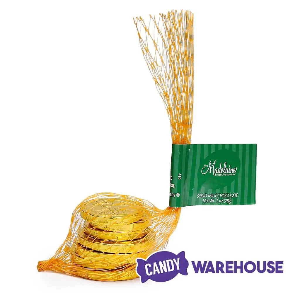 Madelaine Gold Foiled Milk Chocolate Coins 1-Ounce Mesh Bags: 48-Piece Box 4 Madelaine Gold Foiled Milk Chocolate Coins 1-Ounce Mesh Bags: 48-Piece Box - Image 2