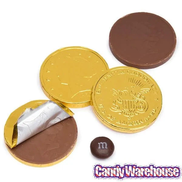 Madelaine Gold Foiled Milk Chocolate Coins - Large: 5LB Bag 4 Madelaine Gold Foiled Milk Chocolate Coins - Large: 5LB Bag - Image 2