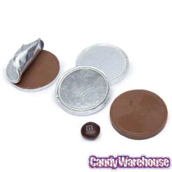 Madelaine Silver Foiled Milk Chocolate Coins - Blank: 5LB Bag -Candy World Shop madelaine silver foiled milk chocolate coins blank 5lb bag candy warehouse 4